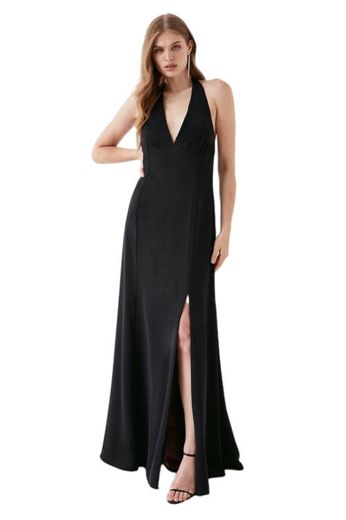 Jacques Vert Black Halterneck Maxi Dress BCC05518