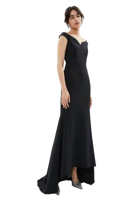 Jacques Vert Black Sweetheart Bardot Maxi Dress ACC02923