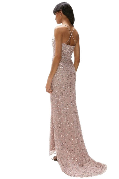 Jacques Vert Blush All Over Sequin Maxi Dress ACC95320