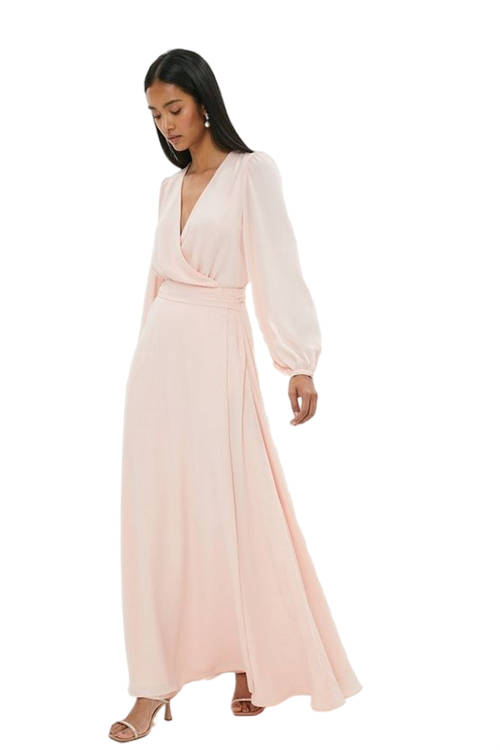 Jacques Vert Blush Belted Maxi Wrap Dress ACC01226