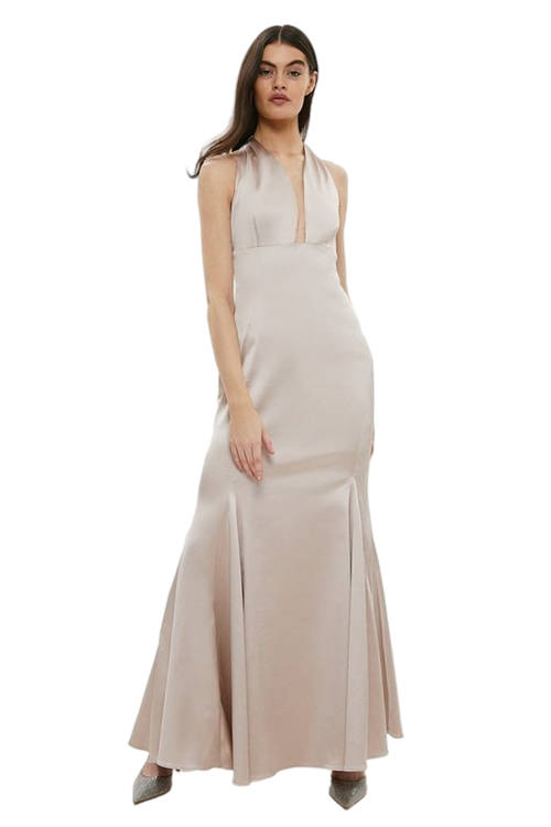 Jacques Vert Blush Bow Back Maxi Dress BCC00046