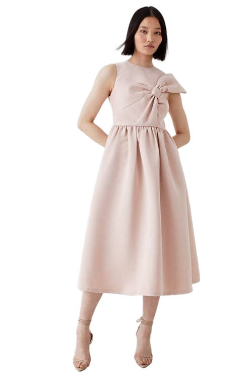 Jacques Vert Blush Bow Detail Midi Dress BCC05594