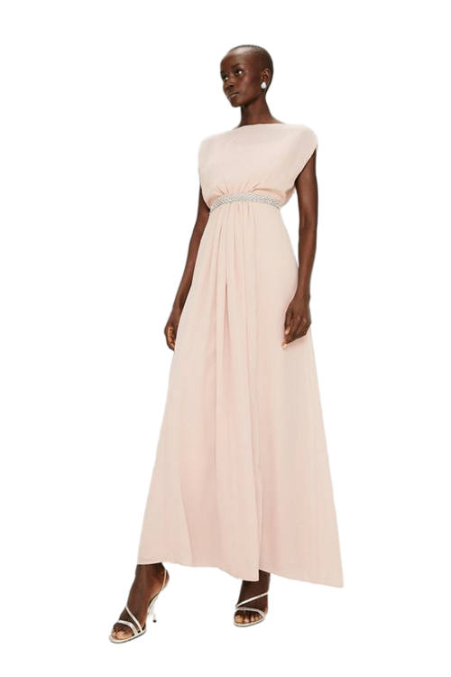 Jacques Vert Blush Embellished Belt Maxi Dress BCC02954