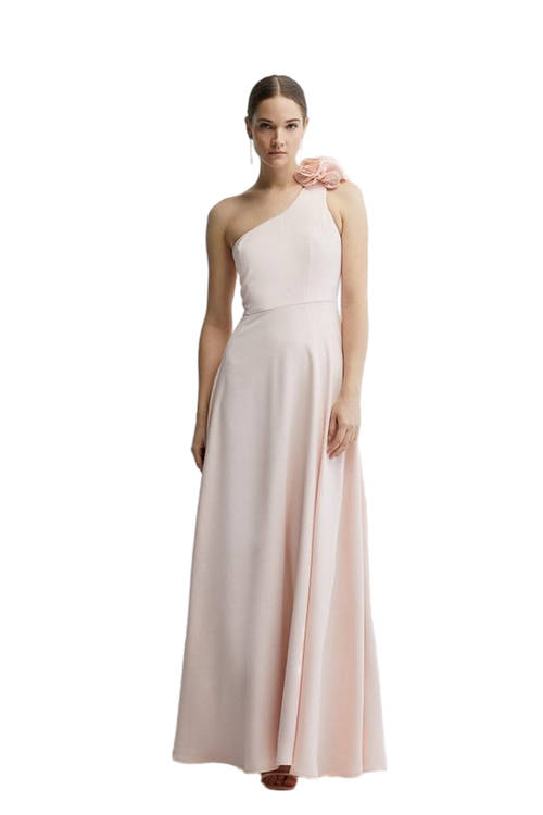 Jacques Vert Blush Flower Shoulder Aysm Full Skirted Bridesmaids Dress BCC04455