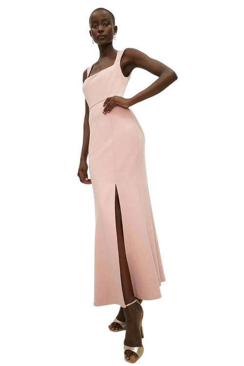 Jacques Vert Blush Perfect Fit Square Neck Fishtail Maxi Dress ACC03510