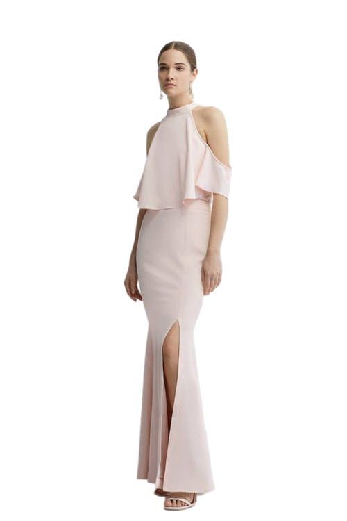 Jacques Vert Blush Satin Back Crepe Tailored Fishtail Bridesmaids Maxi Skirt BCC04521