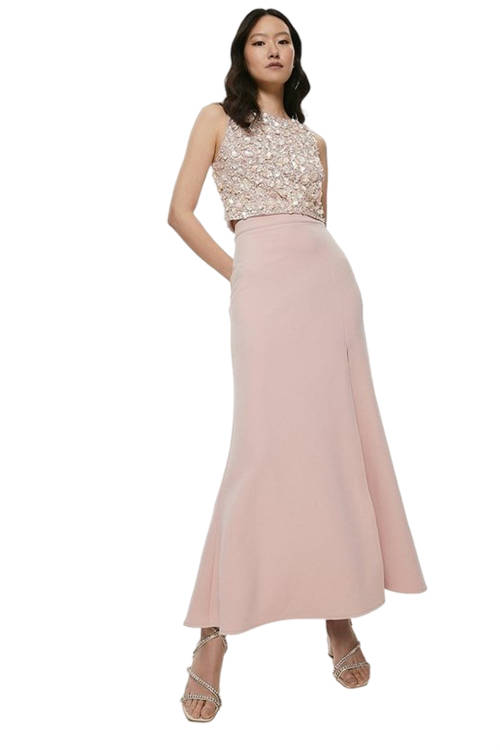 Jacques Vert Blush Scuba Crepe Fishtail Maxi Skirt BCC00881