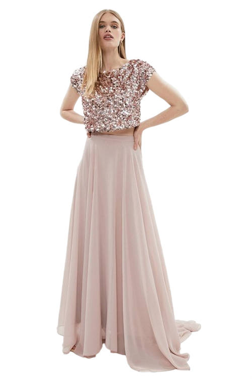 Jacques Vert Blush Soft Drape Maxi Skirt BCC01412