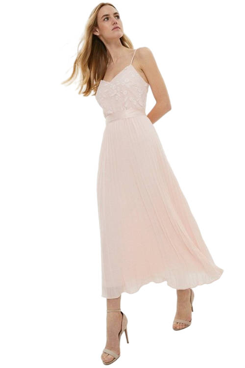 Jacques Vert Blush Strappy Embroidered Maxi Dress ACC03509