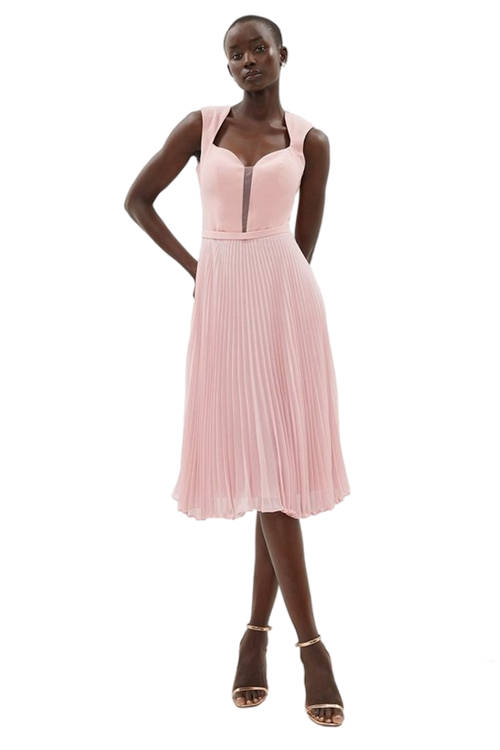 Jacques Vert Blush Sweetheart Full Skirted Midi Dress BCC02738