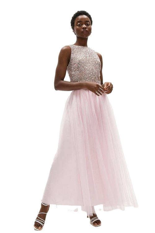 Jacques Vert Blush Tulle Maxi Skirt ACC01271