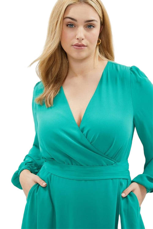 Jacques Vert Bright Green Plus Size Maxi Wrap Dress ACC02784