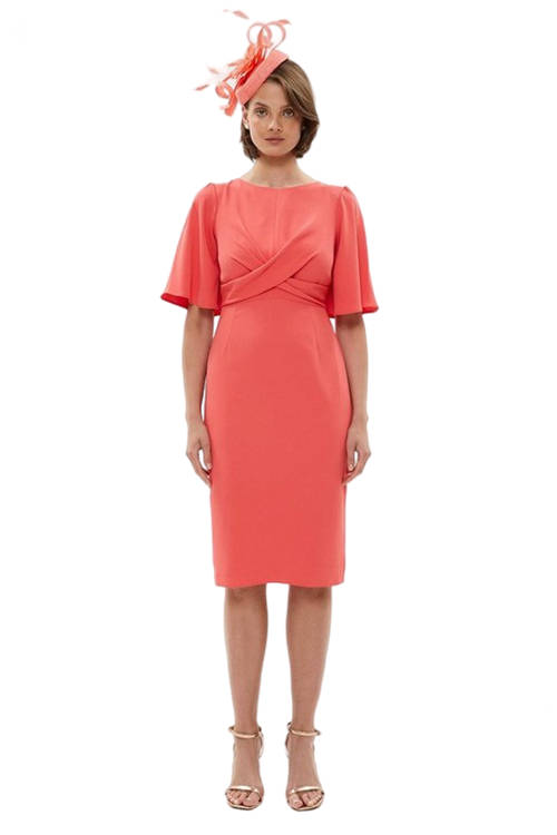 Jacques Vert Coral Petite Drape Detail Pencil Dress BCC02430