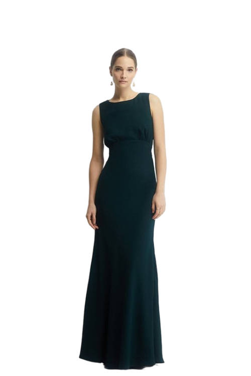 Jacques Vert Emerald Cowl Back Fishtail Bridesmaids Maxi Dress BCC04456