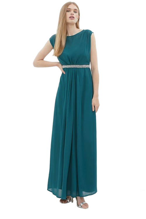 Jacques Vert Emerald Embellished Belt Maxi Dress BCC02954