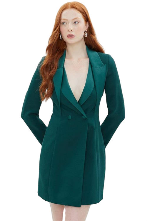 Jacques Vert Forest Alexandra Gallagher Premium Blazer Dress BCC03073