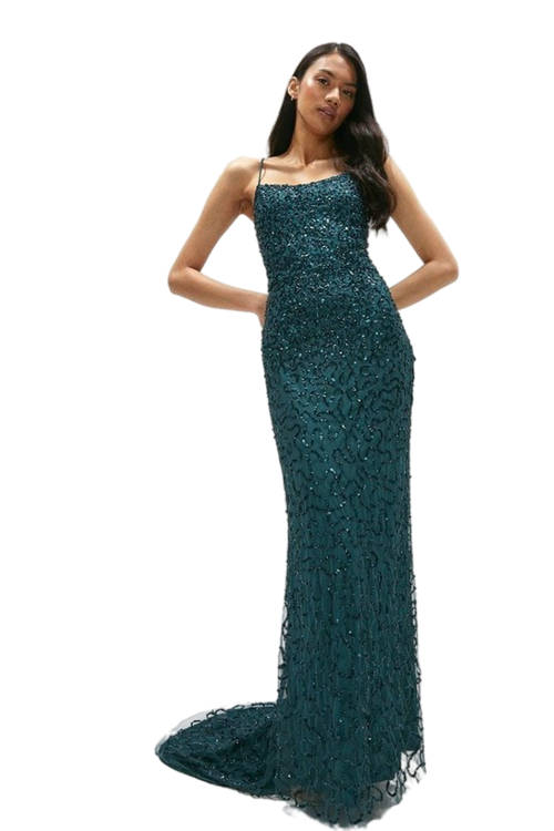 Jacques Vert Forest All Over Sequin Maxi Dress ACC95320