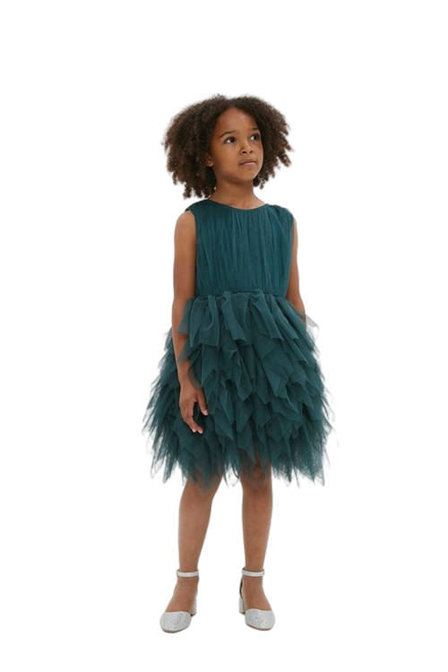 Jacques Vert Forest Girls Statement Ruffle Skirt Dress ACC01289