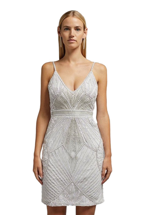 Jacques Vert Ivory Embellished Cami Mini Dress BCC03789