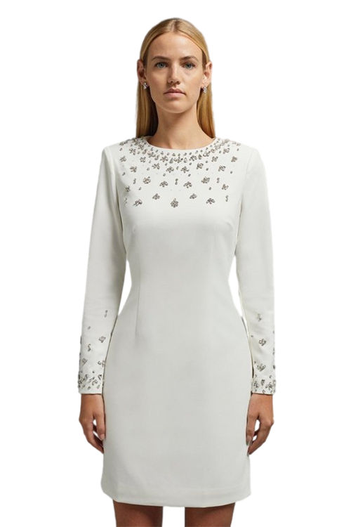 Jacques Vert Ivory Premium Embellished Pencil Dress BCC01188