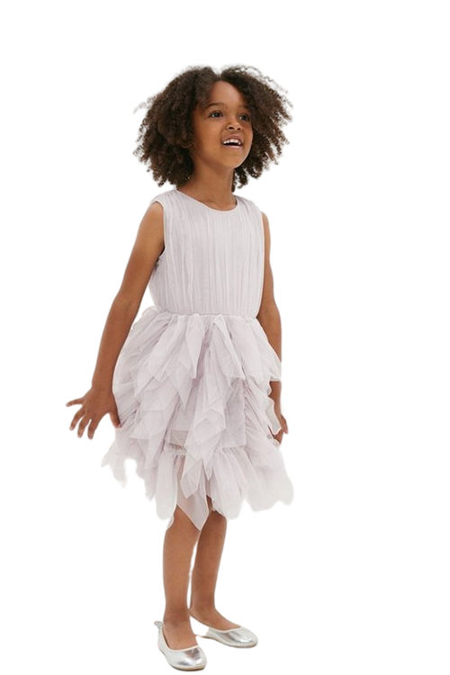 Jacques Vert Lilac Girls Statement Ruffle Skirt Dress ACC01289