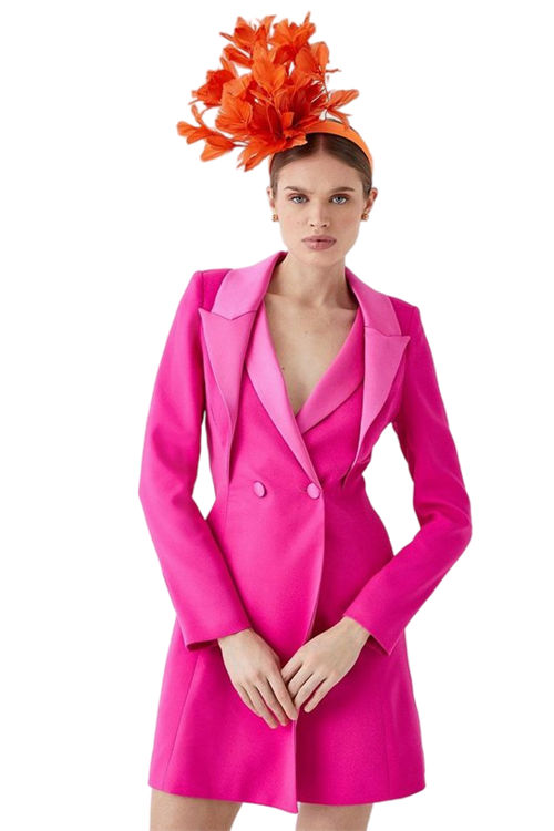 Jacques Vert Magenta Premium Lapel Detail Blazer Dress BCC05164