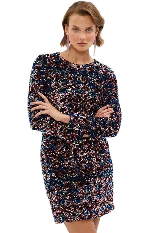 Jacques Vert Multi Multi Sequin Mini Shift Dress BCC04062