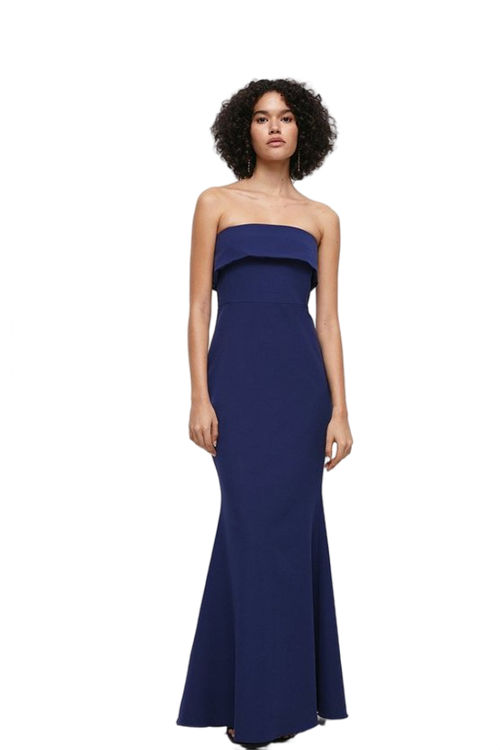 Jacques Vert Navy Bandeau Fishtail Maxi Dress BCC02914