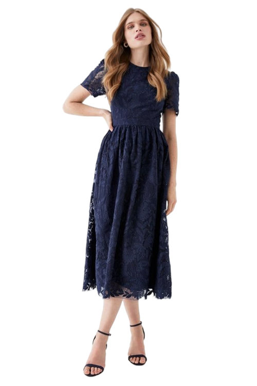 Jacques Vert Navy Lace Midi Dress BCC05818