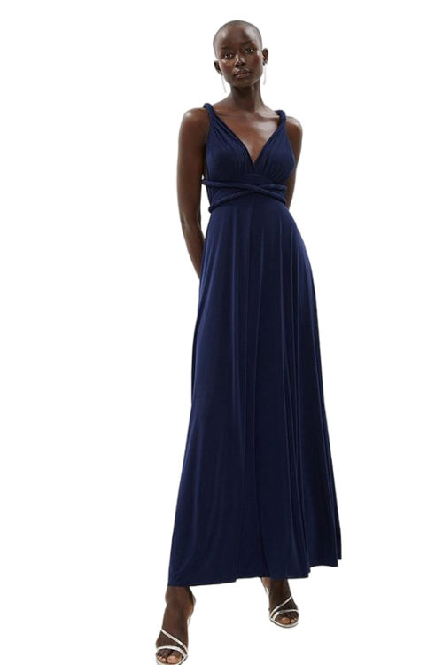 Jacques Vert Navy Multiway Bridesmaid Maxi Dress​ BCC01473