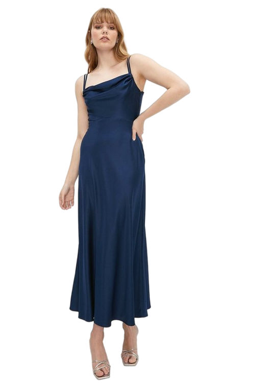 Jacques Vert Navy Oasis Cowl Double Strap Maxi Dress ACC02963