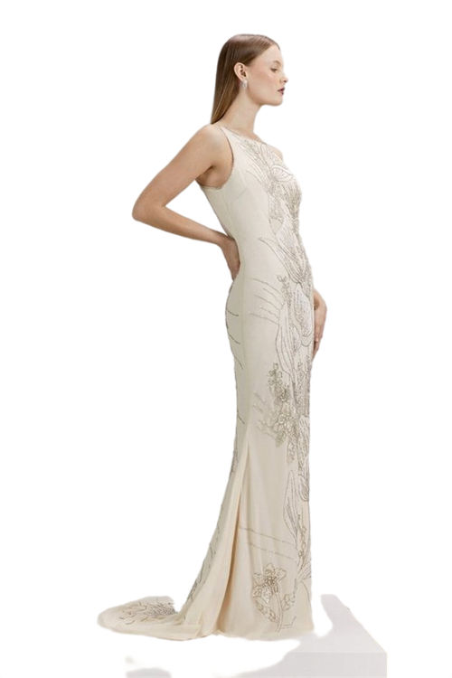 Jacques Vert Neutral RSN Inspired Fishtail Maxi Dress BCC04404