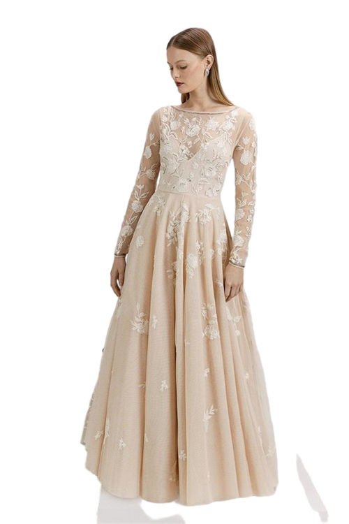 Jacques Vert Nude RSN Inspired Full Skirt Maxi Dress BCC04197