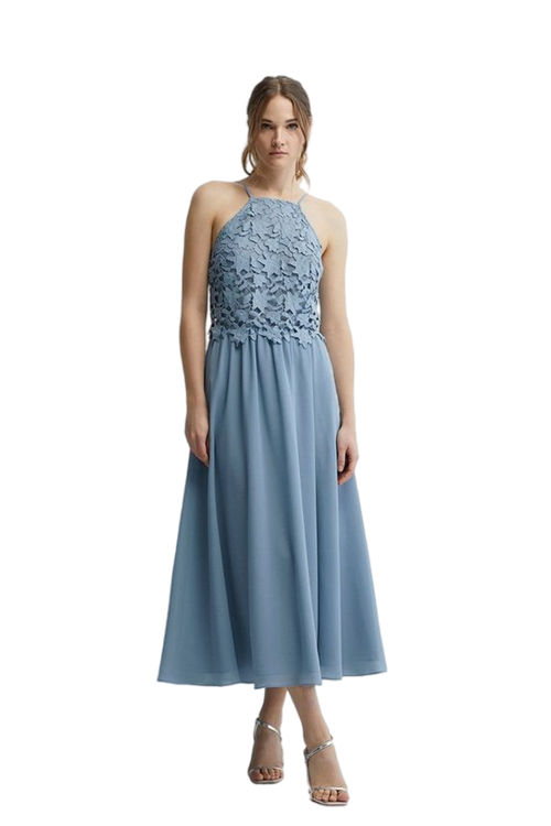 Jacques Vert Pale Blue Guipure Lace 2 In 1 Cami Bridesmaids Midi Dress BCC04509