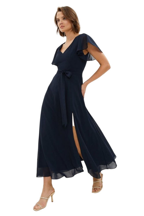 Jacques Vert Petite Angel Sleeve Split Front Maxi Dress BCC03570