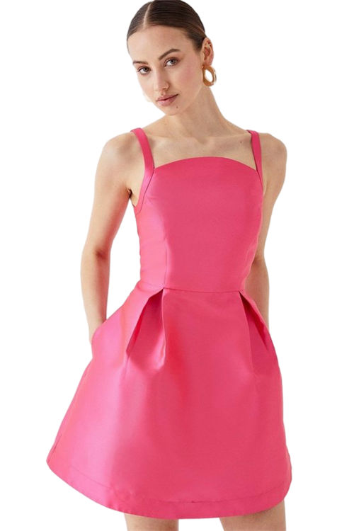 Jacques Vert Pink Low Back Twill Mini Dress BCC04896