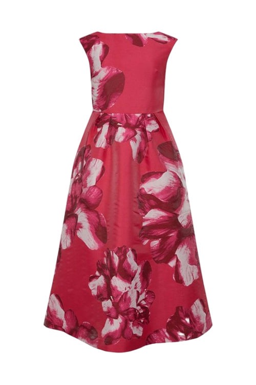 Jacques Vert Pink Premium Placement Jacquard Midaxi Dress BCC04946 ...