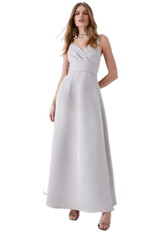 Jacques Vert Silver Maxi Dress In Satin BCC05101