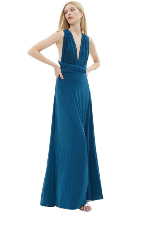 Jacques Vert Teal Multiway Bridesmaid Maxi Dress​ BCC01473