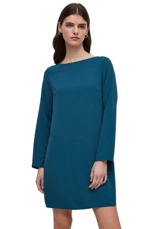 Jacques Vert Teal Seam Detail Crepe Shift Dress BCC01002