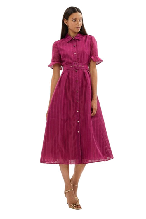 Jacques Vert Textured Organza Midi Shirt Dress BCC03575